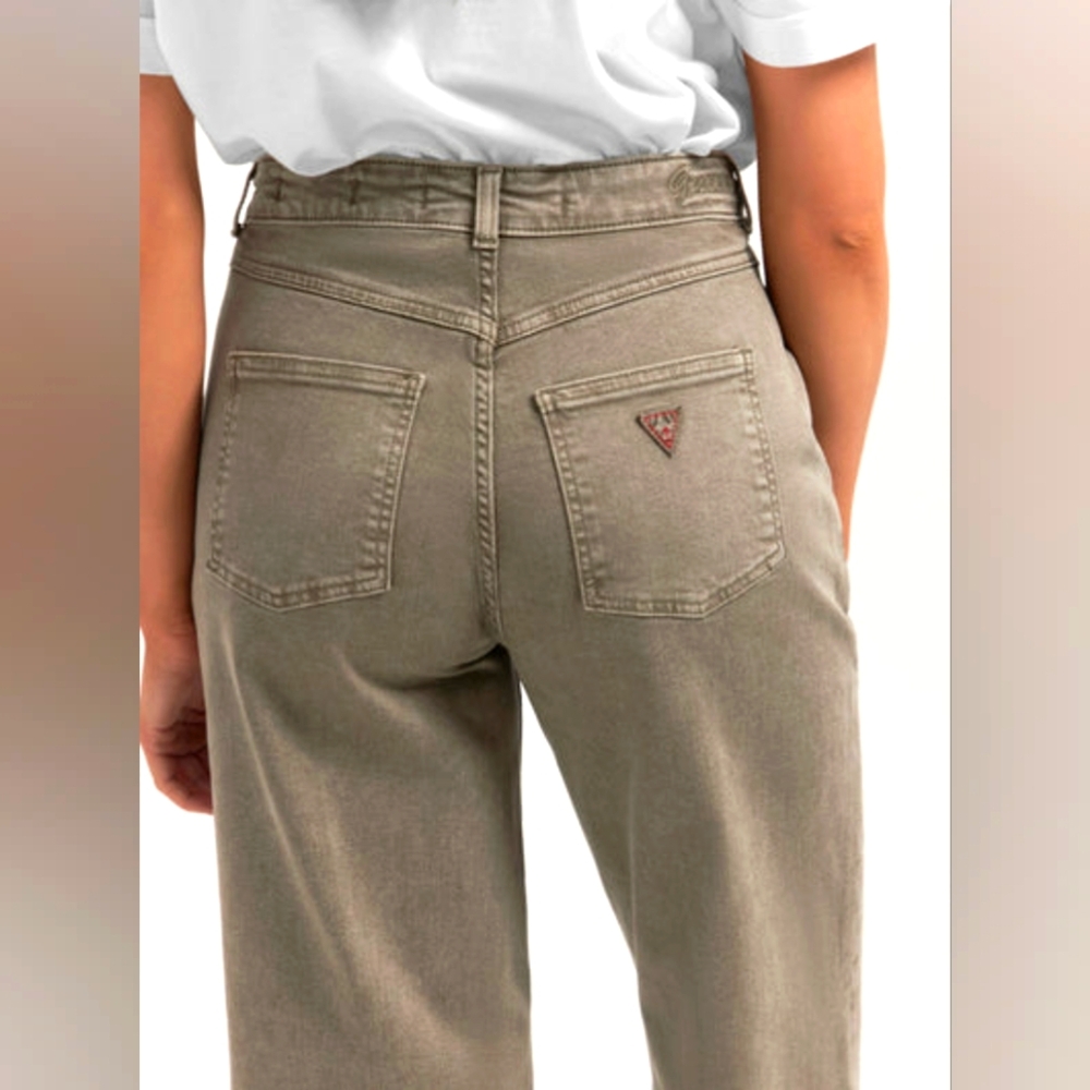 Guess Ladies Khaki DARMA wide Leg Pants